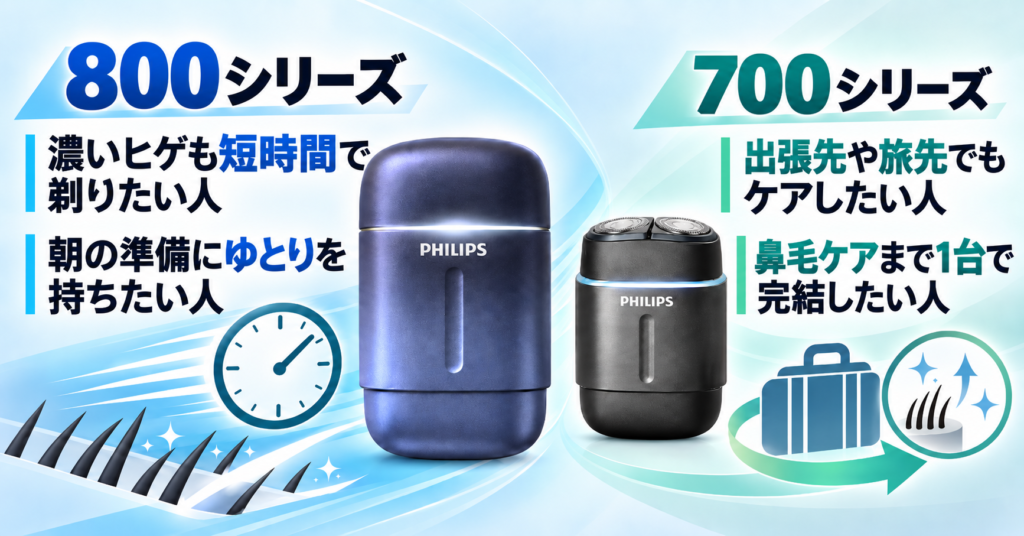フィリップス 800シリーズと700シリーズの違いは?おすすめな人をわかりやすく比較
