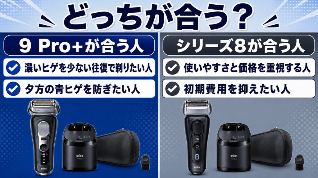 ブラウン シリーズ8 9 違いを解説|おすすめな人を徹底比較