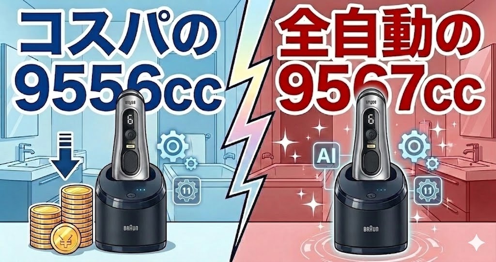 【ブラウン比較】9556ccと9567ccの違いを解説｜価格かAI全自動か