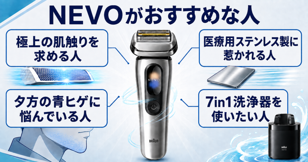 ブラウン NEVO シリーズ8 違いまとめ|NEVOがおすすめな人とは
