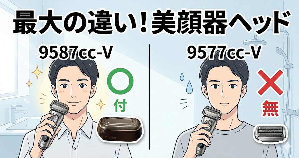 【徹底比較】ブラウン9587cc-V 9577cc-Vの違いは美顔器！