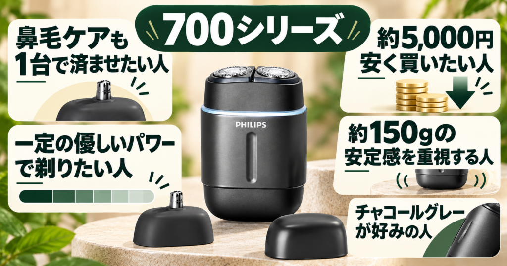 フィリップス800シリーズ・700シリーズの違いを比較|700シリーズはこんな人向け