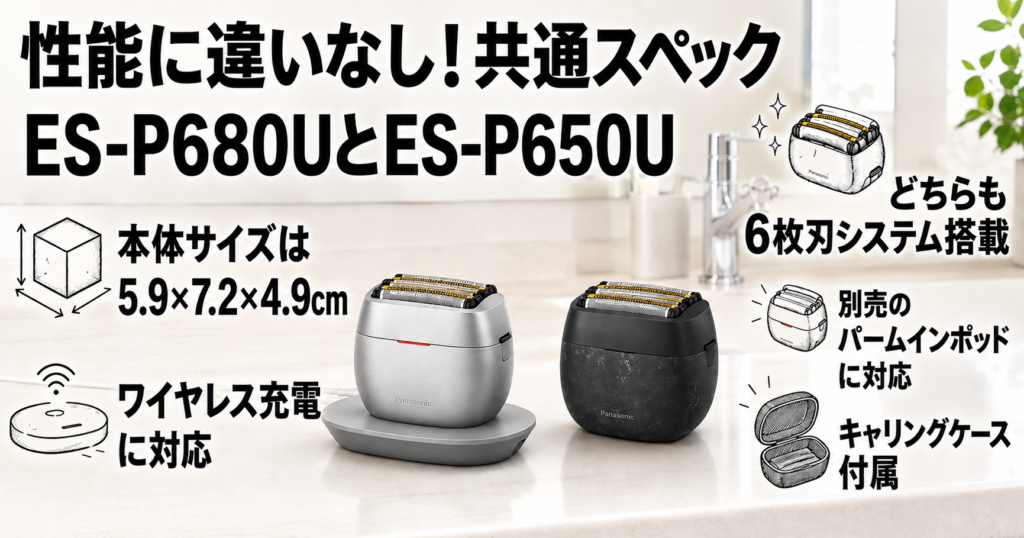 ES-P680UとES-P650Uの違いは?6枚刃やサイズなど共通点を比較