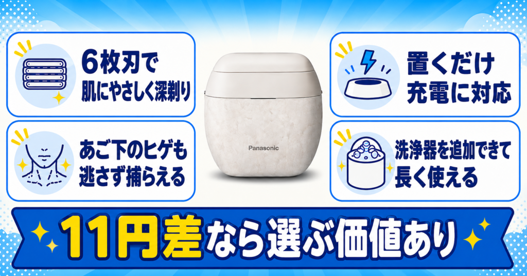 ラムダッシュパームインPRO6枚刃 ライフェンP3Pro 違いを比較！約11円追加してでもパームインを選ぶべき理由