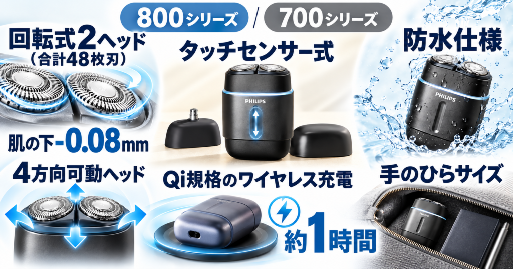 フィリップス 800シリーズと700シリーズの違い|6つの共通機能をチェック