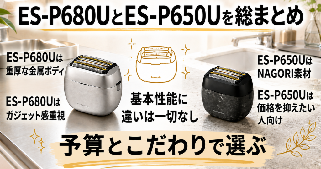 ES-P680UとES-P650Uの違いを総まとめ!選び方もわかりやすく解説