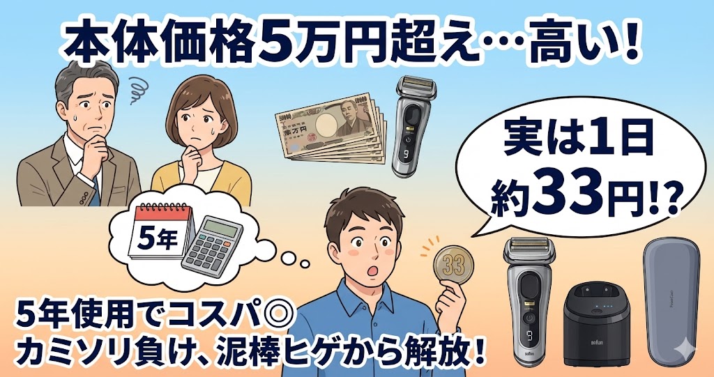 本体価格が5万円超えと高額で手が出しにくい