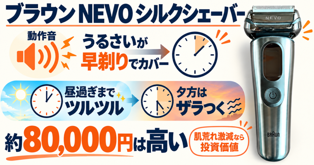 ブラウン NEVO シルクシェーバー(15010C) レビュー|約8万円でも買う価値はある?実際に使って検証