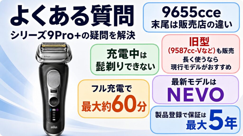 ブラウン シリーズ9Pro+ 型番 違いは?新旧モデル・充電・保証を解説