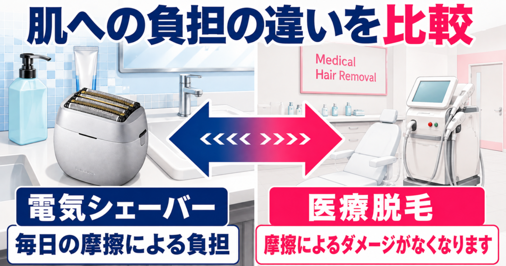ES-P680U・ES-P650Uの違いを比較|毎日のヒゲ剃りで肌にかかる負担は?