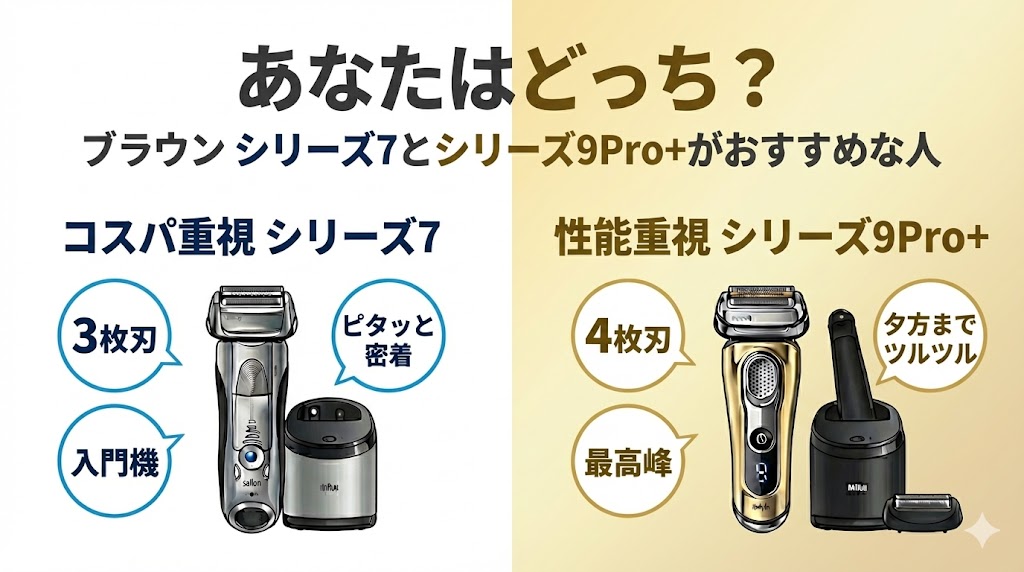 あなたはどっち?ブラウン シリーズ7とシリーズ9Pro+がおすすめな人