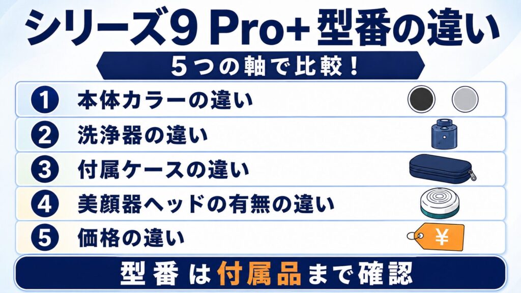 ブラウン シリーズ9Pro+ 型番 違いを解説|購入前に見る5つの比較軸
