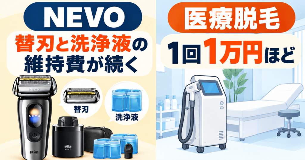 NEVOのAmazon限定モデルと一般販売モデルの違いを比較！医療脱毛とどちらがお得？