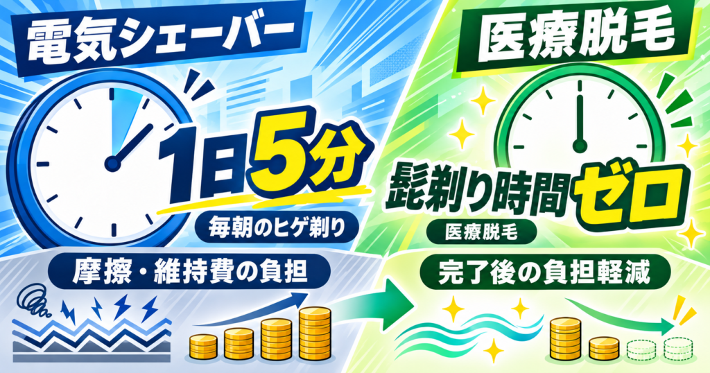 シリーズ5とシリーズ３の違いだけで選ぶ？医療脱毛との時間・肌負担・費用を比較