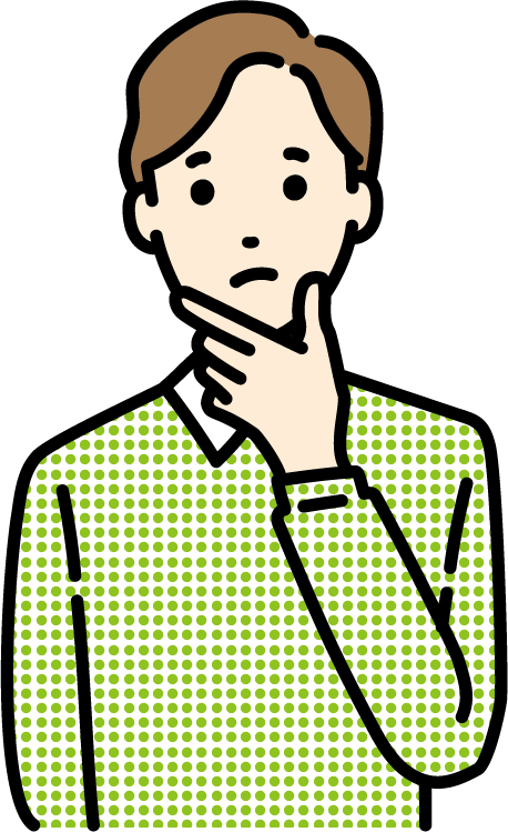 考え事をしている男性