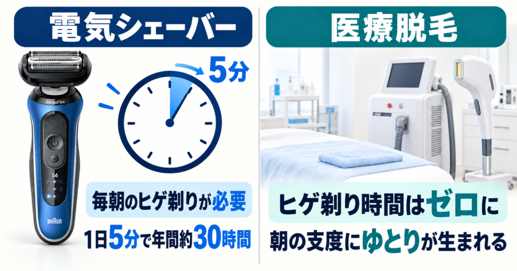 ブラウン シリーズ6とシリーズ5の違いは?医療脱毛との時間差も解説