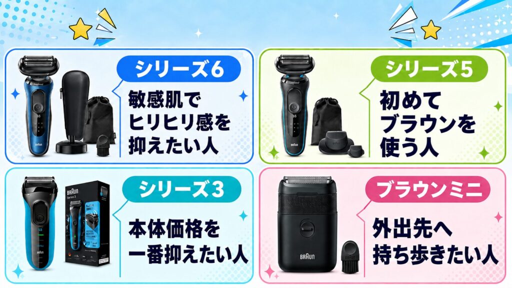 ブラウンシェーバーおすすめ早見表2