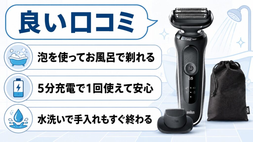51-M1200s-V 51-W1200s-Vの良い口コミ!お風呂剃りと急速充電が便利