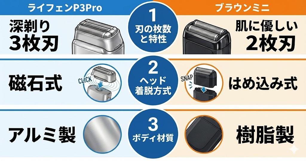 ライフェンP3Proとブラウンミニの9つの違い①