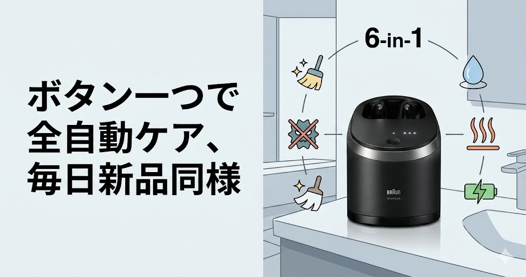 毎日新品の切れ味！ブラウン シリーズ9 Pro+ 9587cc-V／9577cc-Vの『6in1全自動洗浄』を体感。