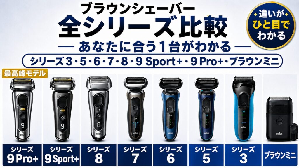 ブラウンシェーバーシリーズの違いを徹底比較！
