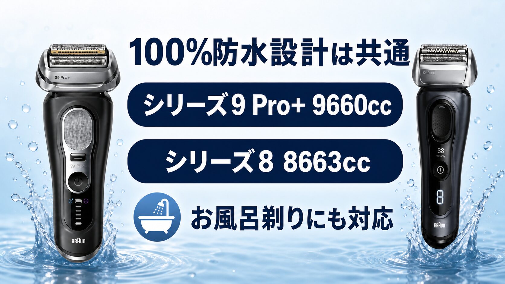 お風呂剃り対応の防水設計